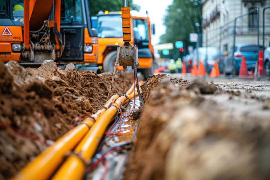 Travaux VRD : terrassement et réseaux pour viabilisation de terrain avant construction